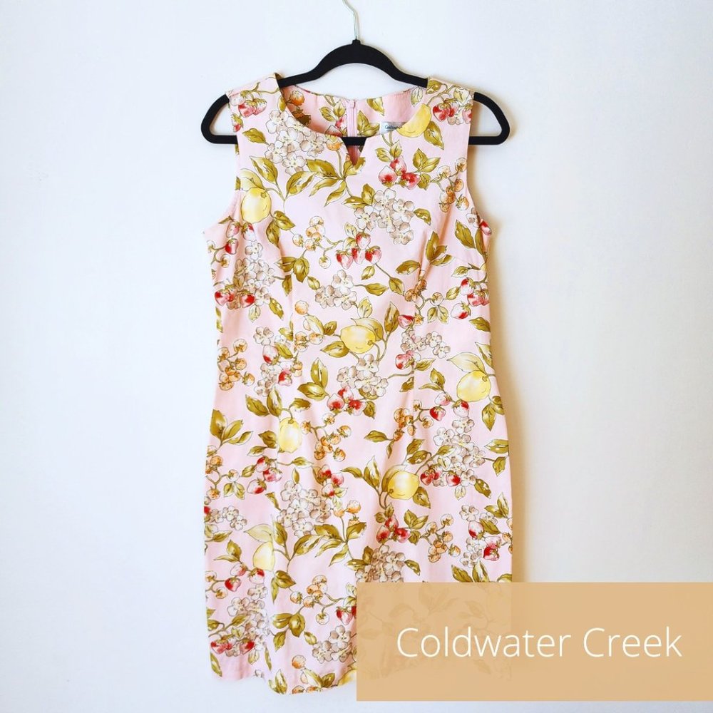 Vintage 90s Coldwater Creek Pink Cotton Dress, Size US/12